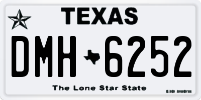 TX license plate DMH6252