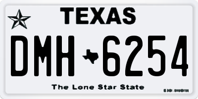 TX license plate DMH6254