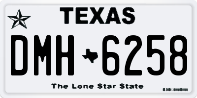 TX license plate DMH6258