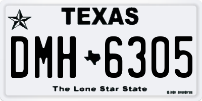 TX license plate DMH6305