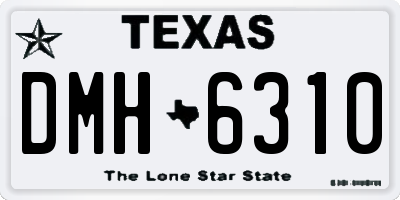 TX license plate DMH6310