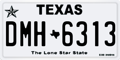 TX license plate DMH6313