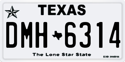TX license plate DMH6314