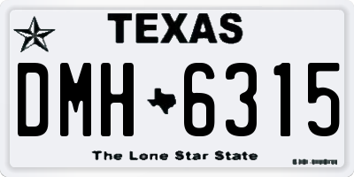 TX license plate DMH6315