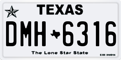 TX license plate DMH6316