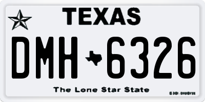 TX license plate DMH6326