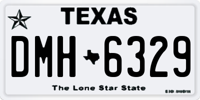 TX license plate DMH6329