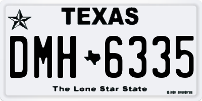 TX license plate DMH6335