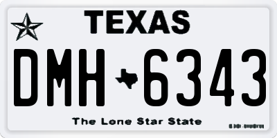 TX license plate DMH6343
