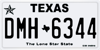TX license plate DMH6344