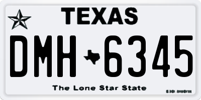 TX license plate DMH6345