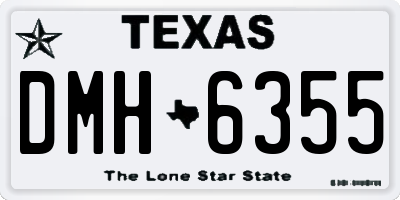 TX license plate DMH6355