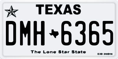 TX license plate DMH6365