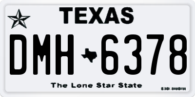 TX license plate DMH6378