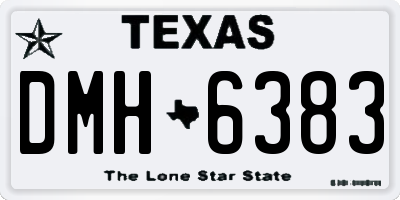 TX license plate DMH6383