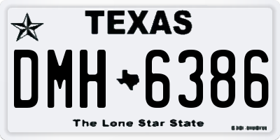 TX license plate DMH6386