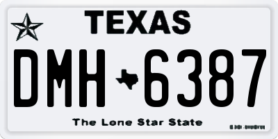TX license plate DMH6387