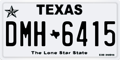 TX license plate DMH6415