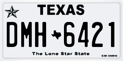TX license plate DMH6421