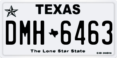 TX license plate DMH6463