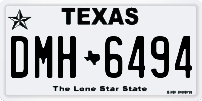 TX license plate DMH6494