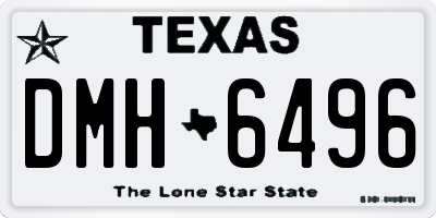 TX license plate DMH6496