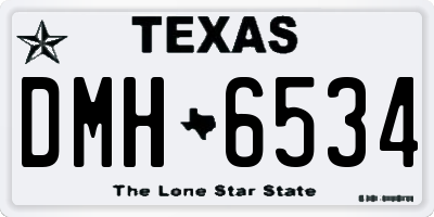 TX license plate DMH6534