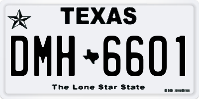 TX license plate DMH6601