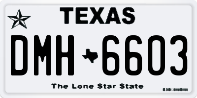 TX license plate DMH6603