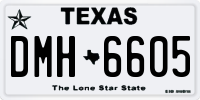 TX license plate DMH6605