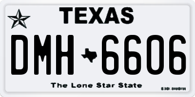TX license plate DMH6606