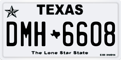 TX license plate DMH6608