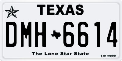 TX license plate DMH6614