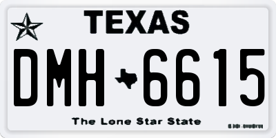 TX license plate DMH6615