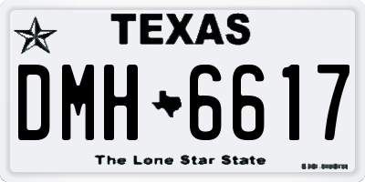 TX license plate DMH6617
