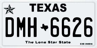 TX license plate DMH6626