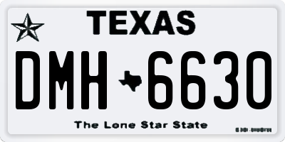 TX license plate DMH6630