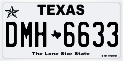 TX license plate DMH6633