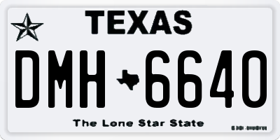 TX license plate DMH6640