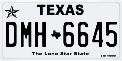 TX license plate DMH6645