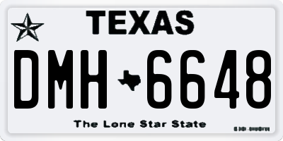 TX license plate DMH6648