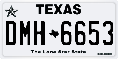 TX license plate DMH6653