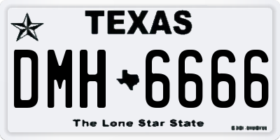 TX license plate DMH6666