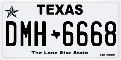 TX license plate DMH6668