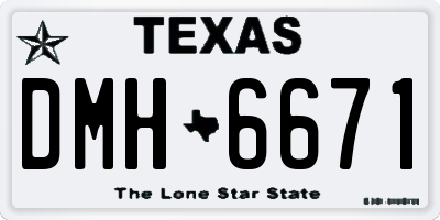 TX license plate DMH6671