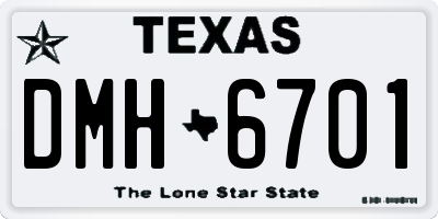 TX license plate DMH6701