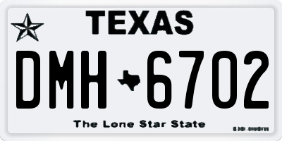 TX license plate DMH6702