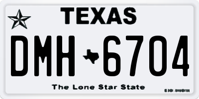 TX license plate DMH6704