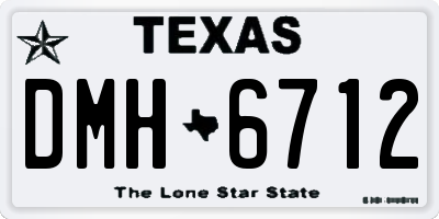 TX license plate DMH6712