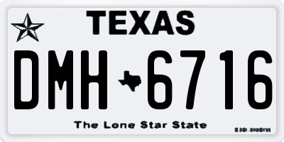 TX license plate DMH6716